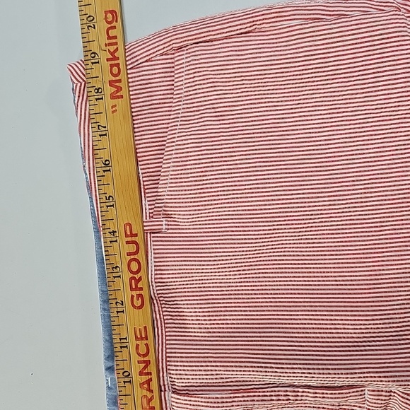 Talbots Perfect Cropped Pants Sz 16 Red And White Striped - Picture 9 of 13